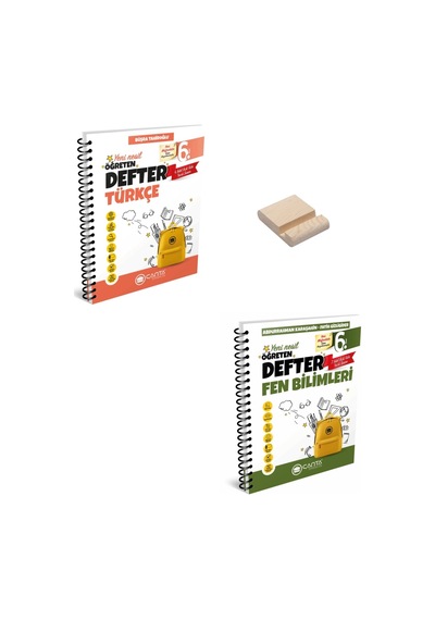 6. Sınıf Öğreten Defter Türkçe Ve Fen Bilimleri + Telefon Standı