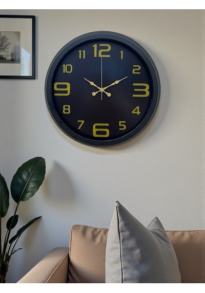 Prime Black 40 Cm Metal Modern Tasarım Duvar Saati Diğer