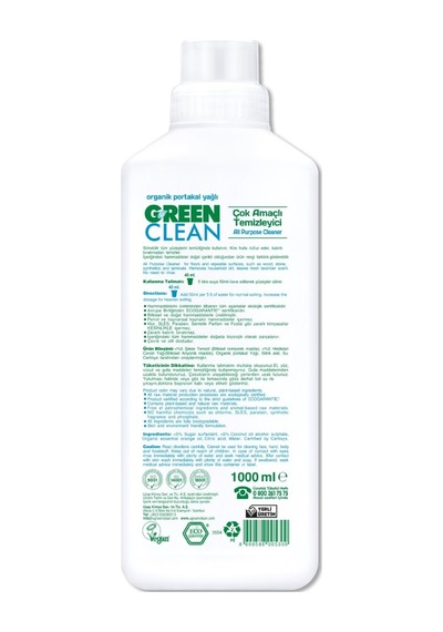 Bitkisel Çok Amaçlı Temizleyici 1000 Ml Diğer