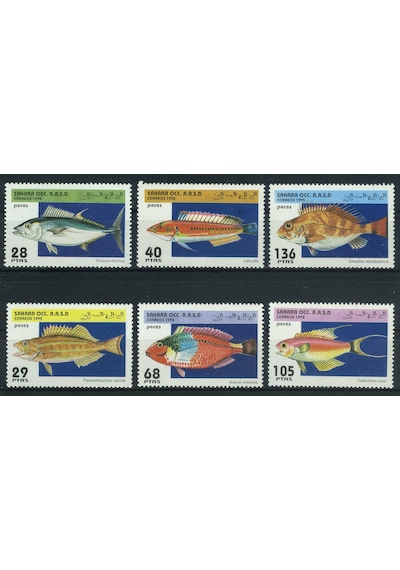 Koleksiyon Pulları, 1995 Balıklar Konulu 6 Pulluk Damgasız Tam Seri,n11-81