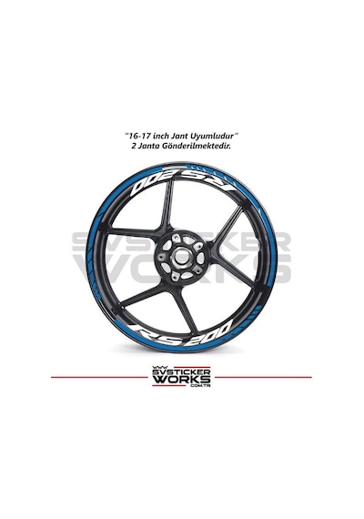 Bajaj Rs200 Jant Sticker Dış Ve İç Set Sticker Jant Şeridi Mavi 90359704