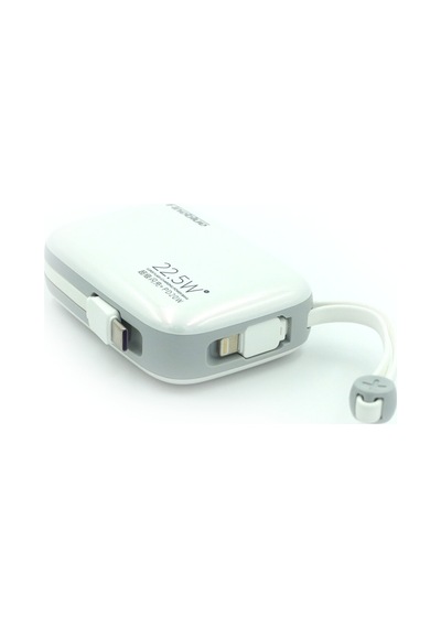 Fd05 - 10.000 Mah Powerbank - Dahili Kablolu Beyaz