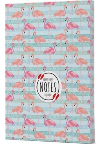 Flamingo 1 Çizgili Defter Yan Baskılı Siyah
