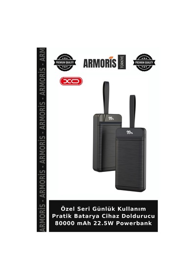 Özel Seri Günlük Kullanım Pratik Batarya Cihaz Doldurucu 80000 Mah 22.5w Powerbank Çok Renkli