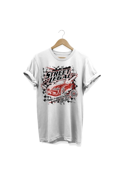 Street Legal Baskılı Beyaz T-shirt Beyaz