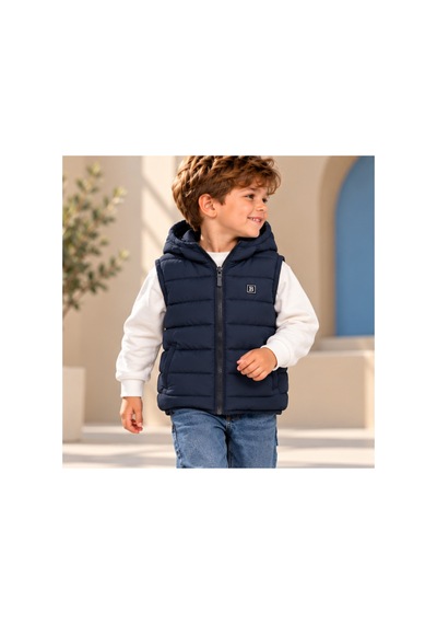 Maxx Kleın Lacivert Erkek Çocuk Kapüşonlu Şişme Yelek Fermuarlı Kapitone Desenli Sportif Günlük Dış Giyim 12 Ay 18 Ay 2 3 4 6 8 Yaş