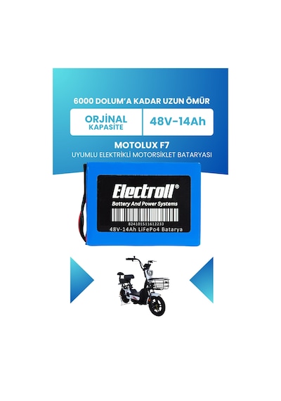 Motolux F7 Uyumlu Batarya Lifepo4 48v 14ah