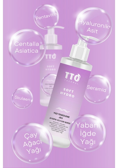 Tto Thermal Soft Hydro Atopik Ciltler İçin Yüz Temizleme Jeli 200 Ml Nemlendirici Ve Cilt Bariyeri Destekleyici