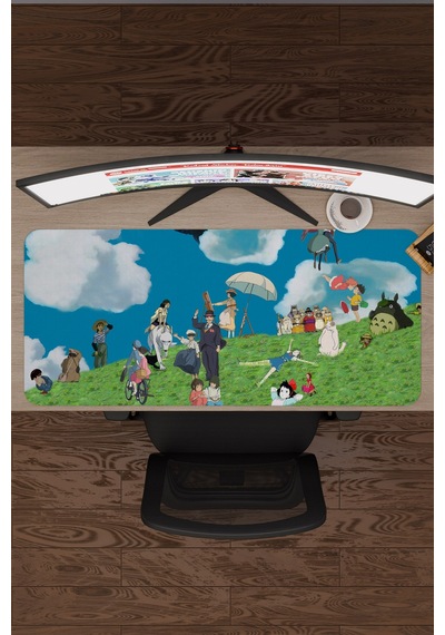 Miyazaki Anime V2 - 90x40 Xxl Gaming Kauçuk Kaymaz Taban Mouse Pad Fare Altlığı