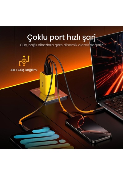 Aohi Youth 3 Portlu Şarj Adaptörü,65w Şarj Cihazı