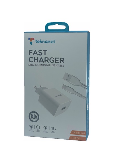 Teknonet TN-HCH07 18 W 3000 mAh Type-C Kablo + Şarj Aleti