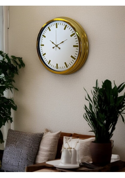 Büro Ev Ofis Hediyesi İçin 40cm Golden Trend Prestij Duvar Saati Diğer 07802597