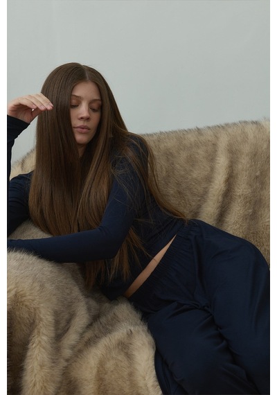 Suud Collection Lacivert Kate Slim Tişört