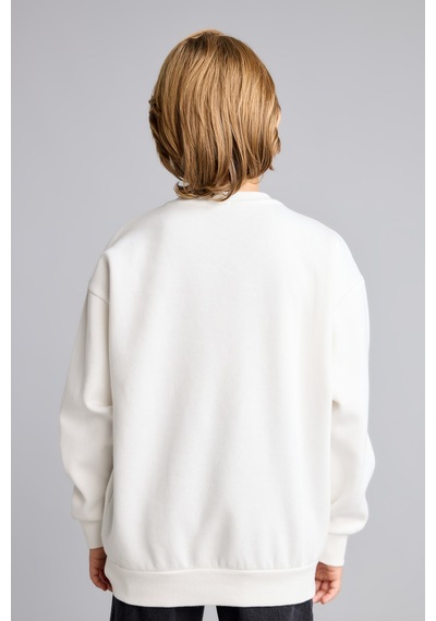 Defacto Overshırt Fıt Bisiklet Yaka İçi Yumuşak Tüylü Kalın Sweatshirt Erkek Çocuk I3177a826wner105 Ekru-er105