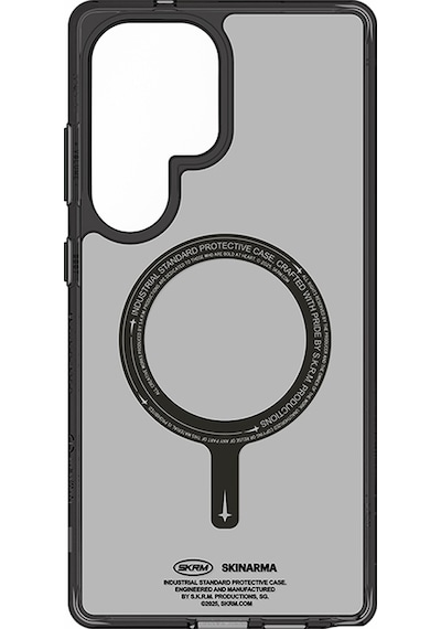 Galaxy S25 Ultra Kılıf Magsafe Uyumlu Şeffaf Airbag Tasarımlı Skinarma Saido Kapak Siyah