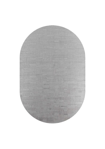 Luxera Modern Perfectly Yün Tuşeli Akrilik Oval Halı Lu05 Gri