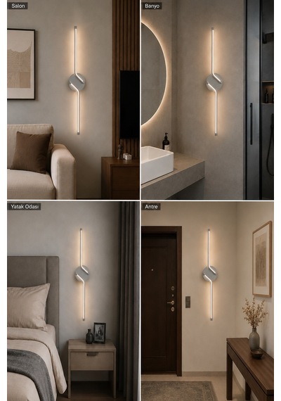 Rosa Modern Led Duvar Apliği Günışığı Gri