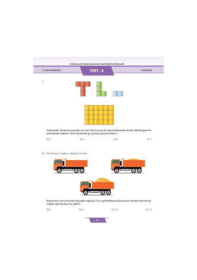3. Sınıf Zihin Çalıştıran Eğlenceli Kanguru Matematik Soruları