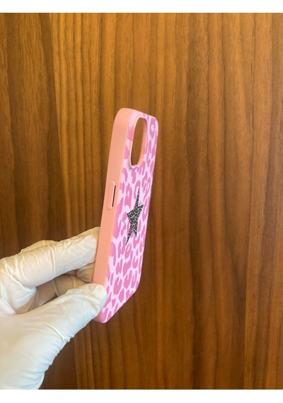 Apple iPhone Uyumlu 13/14 Leopar Baskılı İçi Kadife Silikon Telefon Kılıfı Pembe
