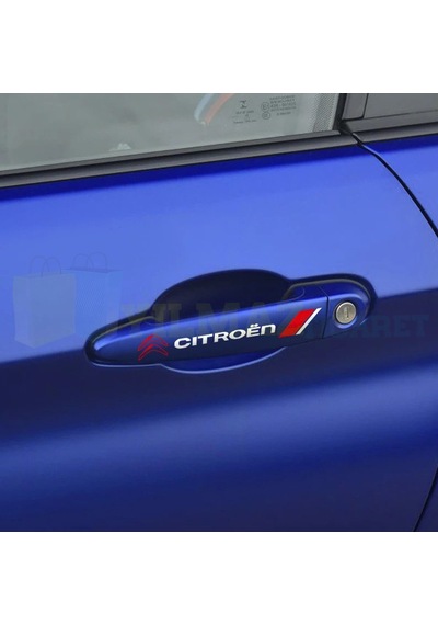 Citroen Logo Kapı Kolu Jant Yan Ayna Oto Sticker Yapıştırma 4 Ad 13 X 1,5 Cm