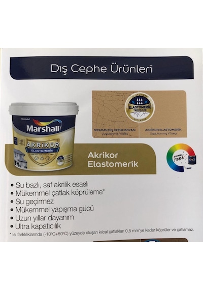 Marshall Akrikor Elastomerik Esnek Dış Cephe Boyası 15 Lt