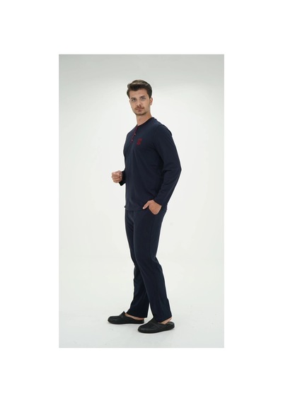 Moda Dua D's Damat 01005 Uzun Kol Pijama Takımı Lacivert