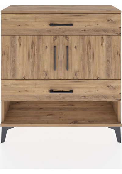 Arges Şifonyer 2 Raflı 2 Çekmeceli 2 Kapaklı 88x30x96 Çam-çam Atlas Çam