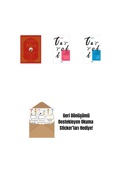 Alice Ciltli + Bulmacalar Diyarına Yolculuk + Alice Aynanın İçinde + Okuma Sticker'ları