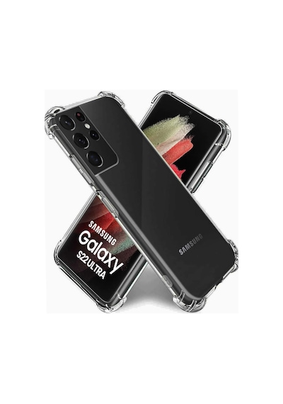 Samsung Galaxy Uyumlu S22 Ultra Kapak Kamera Korumalı Antişok Airbag Köşe Korumalı Silikon Şeffaf Kılıf
