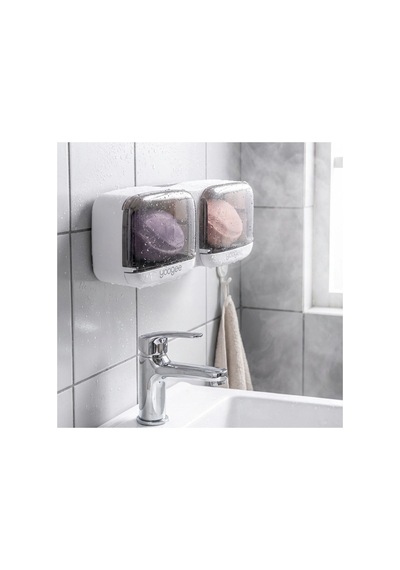 Buççin Online Mağaza Duvara Monte İkili Kapaklı Katı Sabunluk Organizer Yapışkanlı Banyo Mutfak Sabun Kutusu Belirtilmemi Çok Renkli