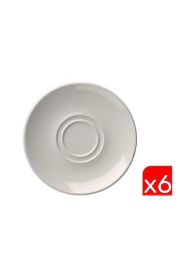 Tabak Evi Porselen Lona Fincan Tabağı 16cm Taban Çapı 4cm 6 Lı Krem