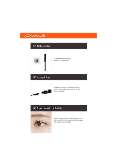Missha 4D Mascara 4 Kat Dolgunluk Sağlayan Takma Kirpik Etkili Maskara