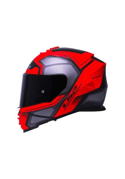 Ls2 Storm 2 Faster Full Face Motosiklet Kaskı Şeffaf + Siyah Vizörlü Mat Kırmızı - Titanyum