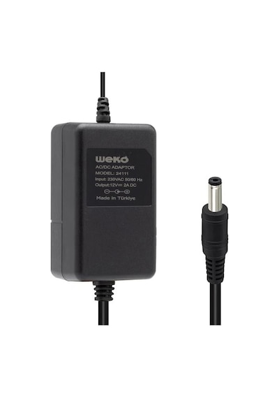 Weko 12 Volt 2 Amper 5.5 2.1 Uçlu Yerli Üretim Plastik Kasa Masaüstü Adaptör