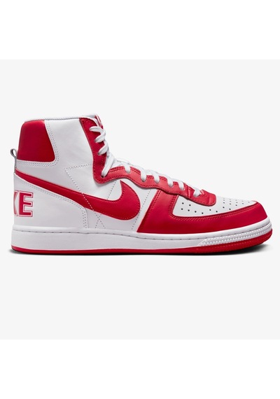 Nike Terminatör High Sneaker White Red Lethar Hakiki Deri Erkek Günlük Spor Ayakkabı Beyaz Kırmızı Beyaz