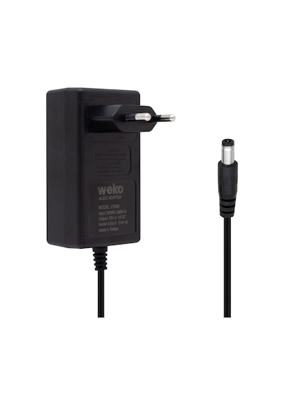Weko 14.4 Volt - 1 Amper 5.5 2.5 Uçlu Plastik Işıklı Kasa Priz Tip Adaptör