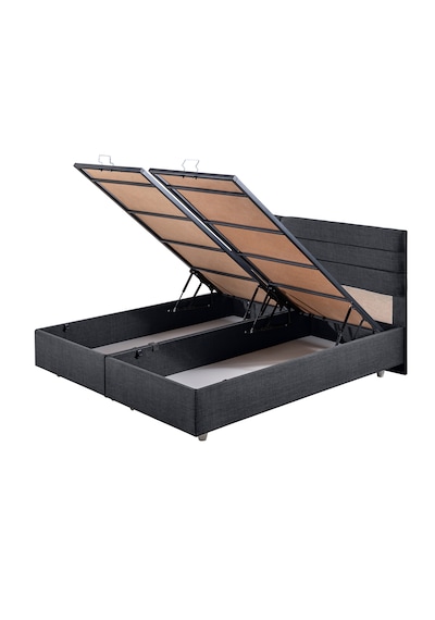 Viyana İkili Set, Viyana Çift Kişilik Baza Başlık Seti Antrasit 150 x 200