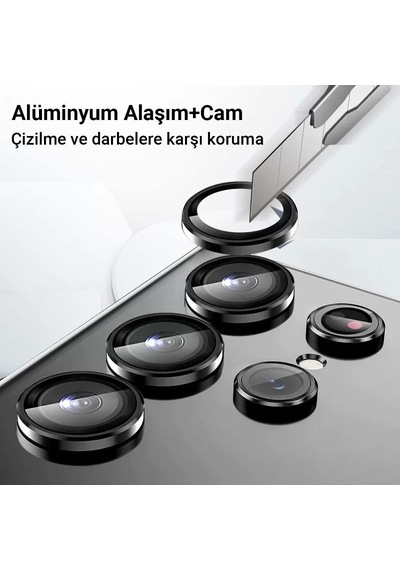Samsung Galaxy Uyumlu, A34 5g Valdez Metal Kamera Lens - Siyah