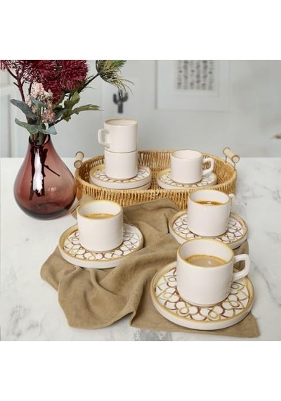 Worn Stackable Çay Takımı 12 Parça 6 Kişilik 22968-23057 Açık Gri