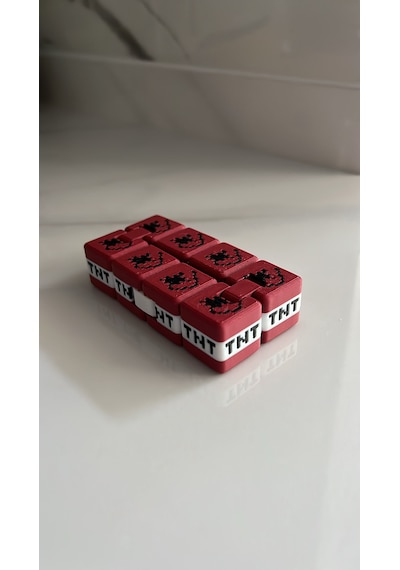 Piksel Blok Tasarımlı 3d Baskı Stres Küpü / Fidget Cube / Oyuncak