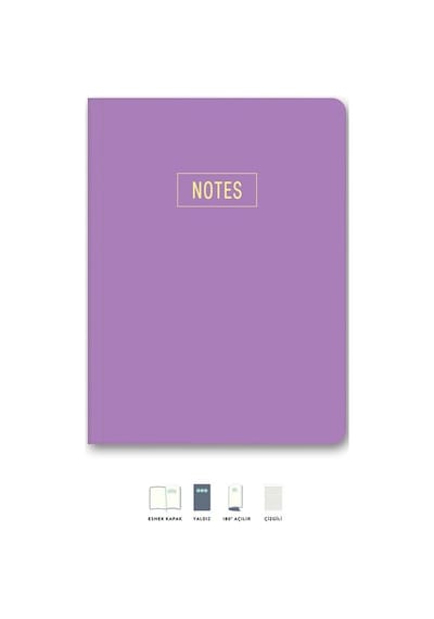 Le Color Notes Mini Defter Çizgili Mor 14x20 CM