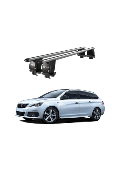 Royal Peugeot 308 2014-2021 Uyumlu Gri Kilitli Ara Atkı Port Bagaj Tavan Barı