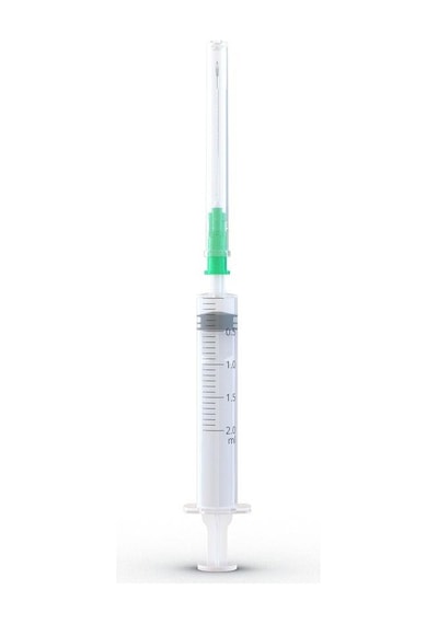 Genject 3 Parça 21G 0.80 x 38 MM Yeşil Uçlu Enjektör 100'lü 2 ML