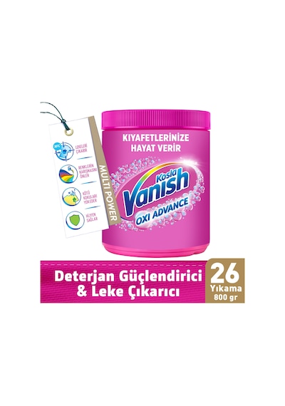 Vanish Multipower Leke Çıkartıcı & Deterjan Toz Renkliler İçin 800 G