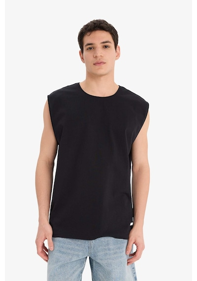 Defacto %100 Pamuk Boxy Fit Bisiklet Yaka Basic Düz Atlet C7205ax25smbk81 Siyah