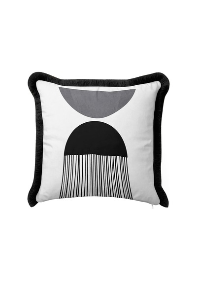 Siyah Beyaz Ve Gri Geometrik Şekiller Saçaklı Yastık Kılıfı-minimalist Stil Püsküllü Kırlent Kılıfı Orman Lavanta Siyah Beyaz Ve Gri Geometrik Şekiller Saçaklı Yastık Kılıfı-minimalist Stil Püsküllü Kırlent Kılıfı Orman Lavanta