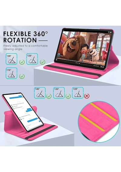 Samsung Galaxy Tab A9+ Plus 11 Inç Tablet Uyumlu 360 Döner Pu Deri Kılıf Seti Sm-x210 Kılıf