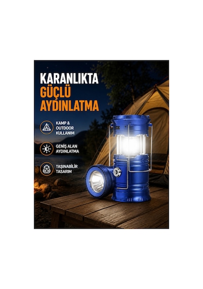 Astraltech Güneş Enerjisiyle Çalışan Kamp Feneri Hafif Portatif Uzun Ömürlü Altın