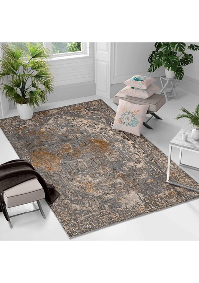 Kaymaz Taban Yıkanabilir Halı Mutfak, Salon, Yatak Odası İçin Modern Dijital Baskı Halı Slnhalı27 - 0094 Çok Renkli