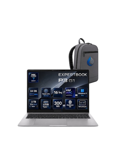 Asus ExpertBook P3 G1 P3606CCA-U716512G1D-AIRNP07 Ultra 7-255H 24 GB 2 TB SSD 16'' W11P Dizüstü Bilgisayar